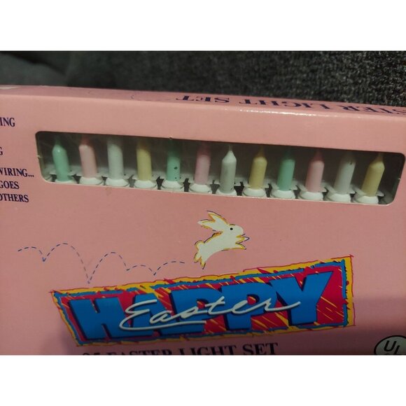VTG Cottontale Pastel Easter String Light 35 Mini Light Set In-out Door 18ft NEW - Picture 7 of 7
